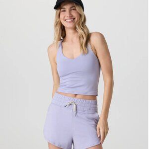 Halo Performance Crop Tank 2.0 | Lavender Mist Heather | Vuori